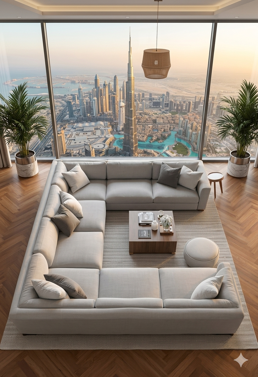 Large U Shaped Sofa Dubai