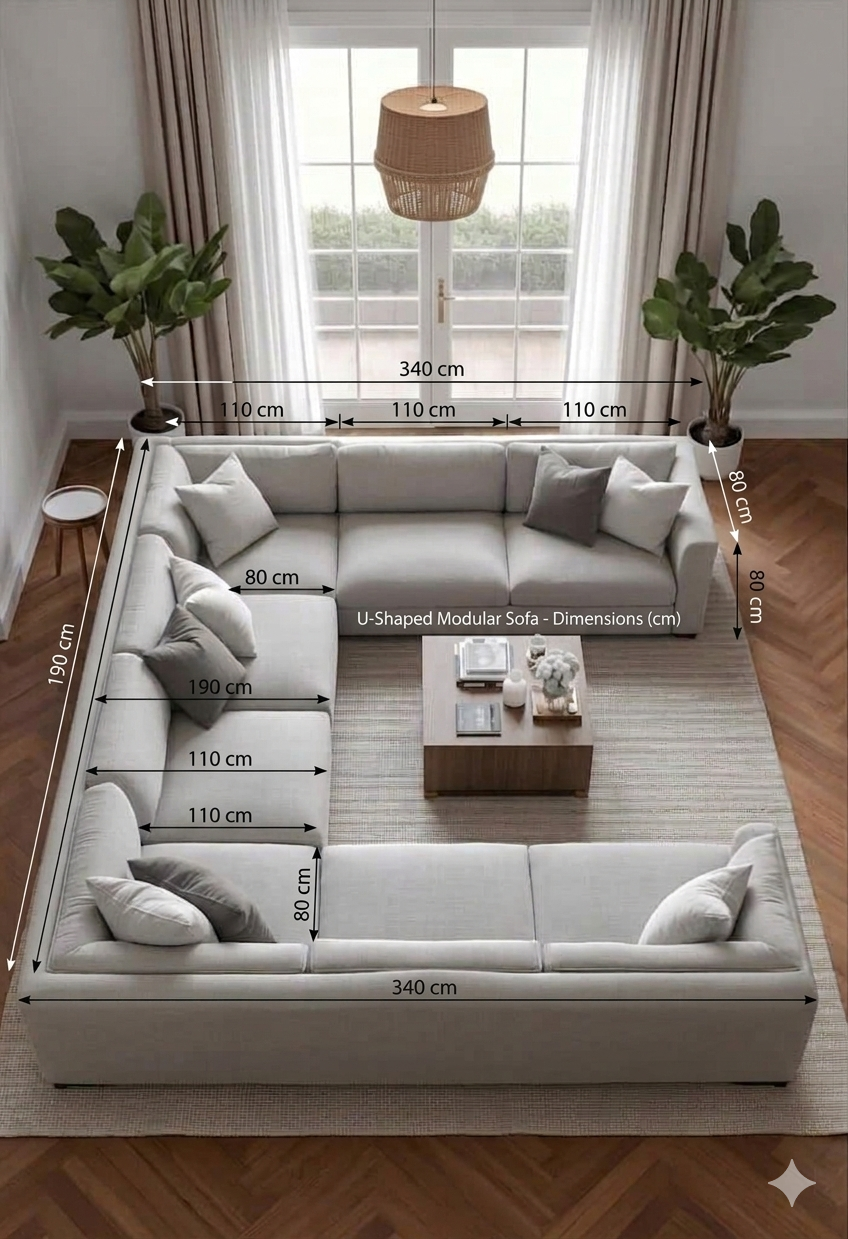Large U Shaped Sofa Dubai