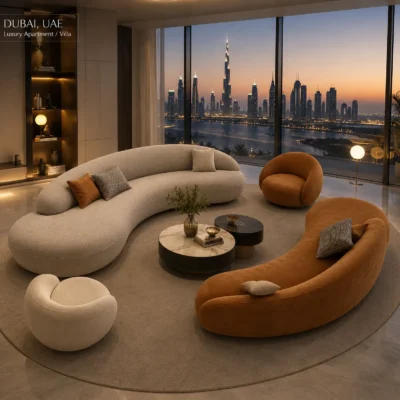 Curved Boucle Sofa Dubai