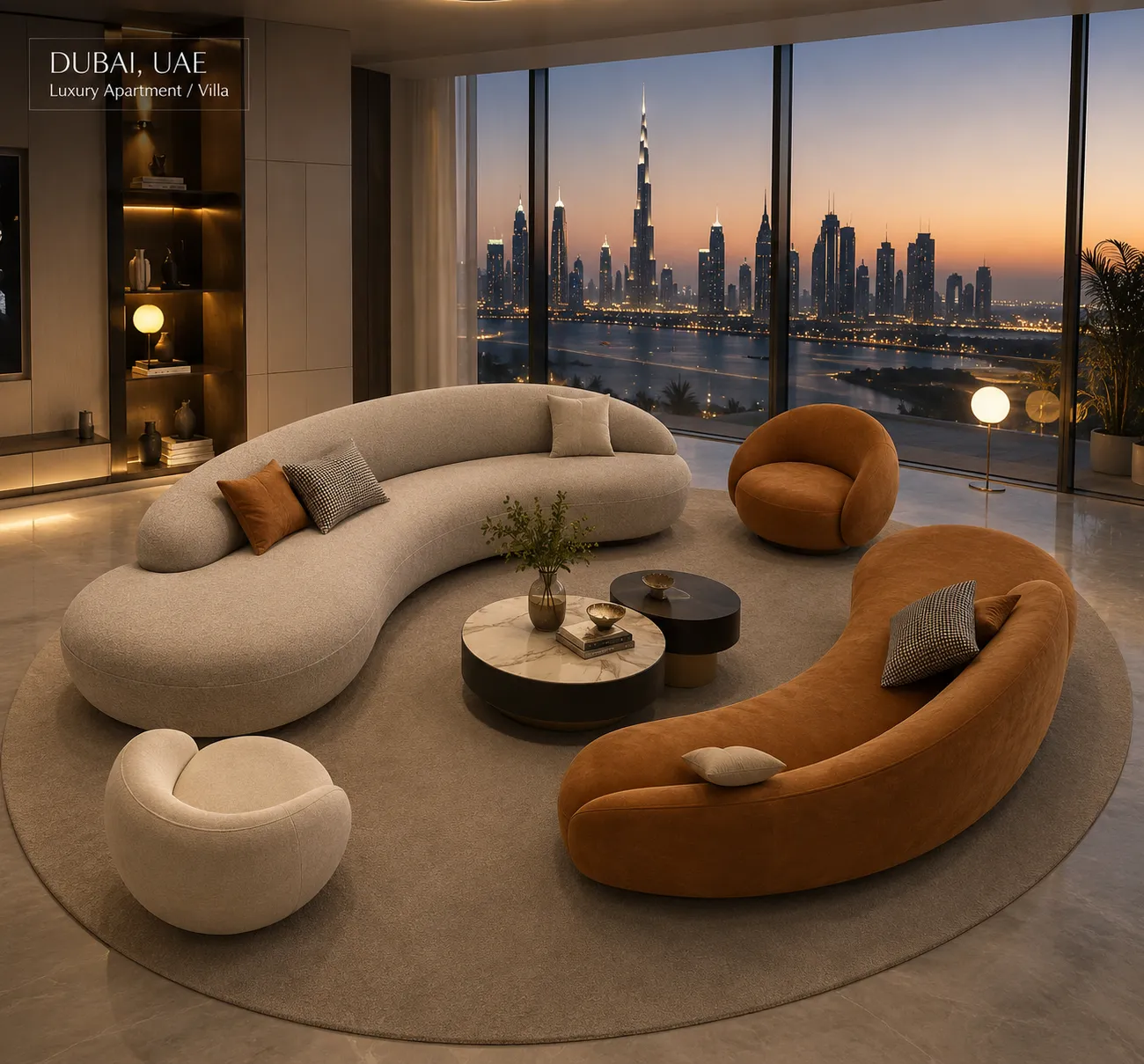Curved Boucle Sofa Dubai