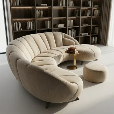 Curved Velvet Sofa Abu Dhabi