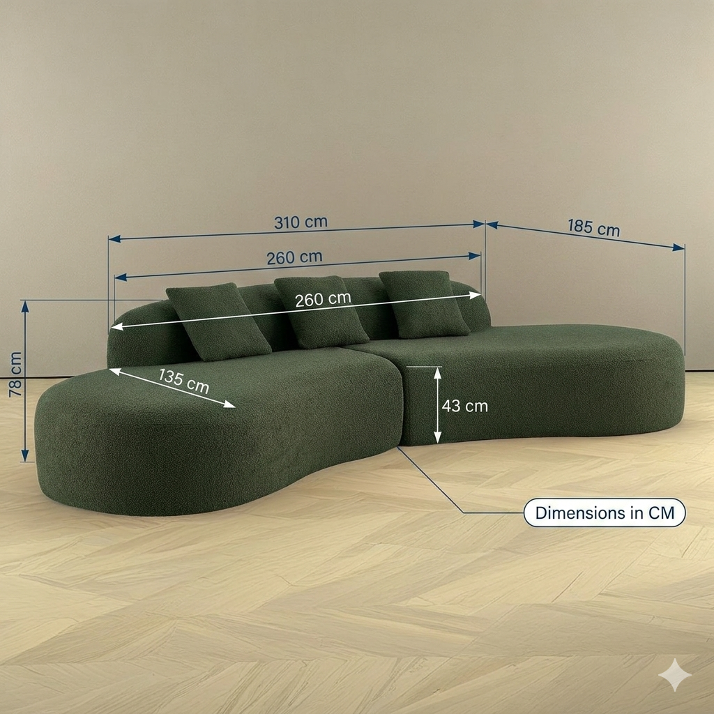 Solis Terracotta Bouclé Curved Sofa