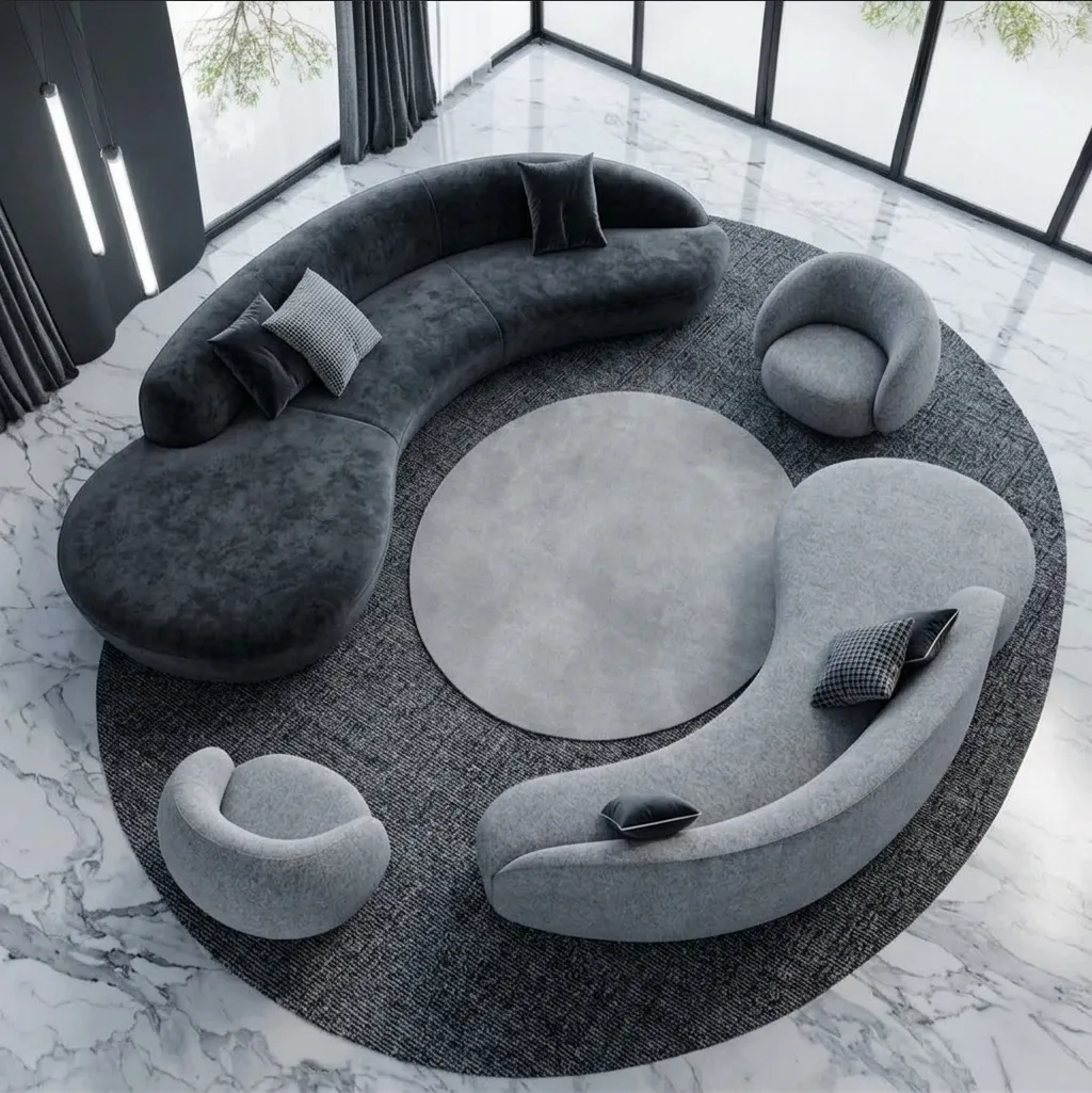 Curved Boucle Sofa Dubai