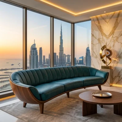 Mid-Century Curved Sofa Dubai