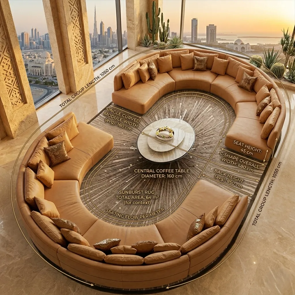 White Curved Modular Sofa Dubai