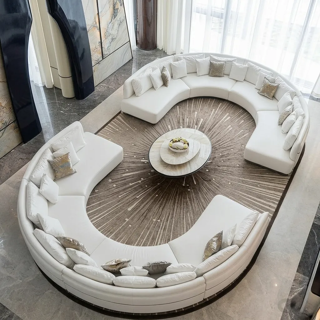 White Curved Modular Sofa Dubai